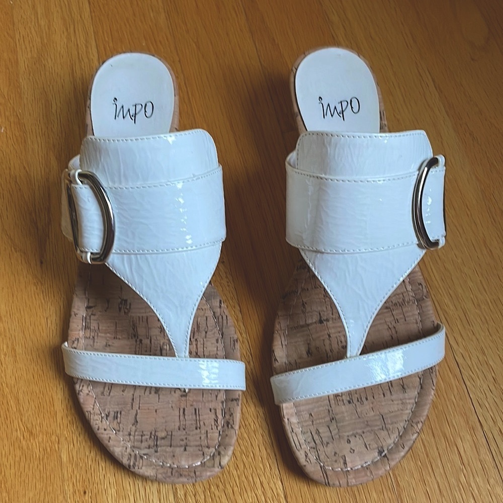 Impo white slip-on sandals size 9.5